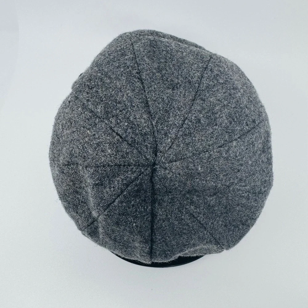 Vintage Goorin Bros Gray Wool Blend Flat‎ Cap Hat Medium Crown Logo
